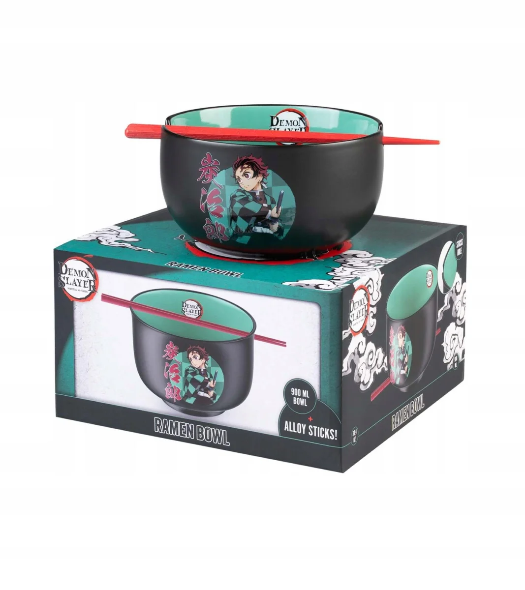 Miska do ramenu Demon Slayer kamionka 900ml pałeczki metalowe zmywarka #zdjecie3