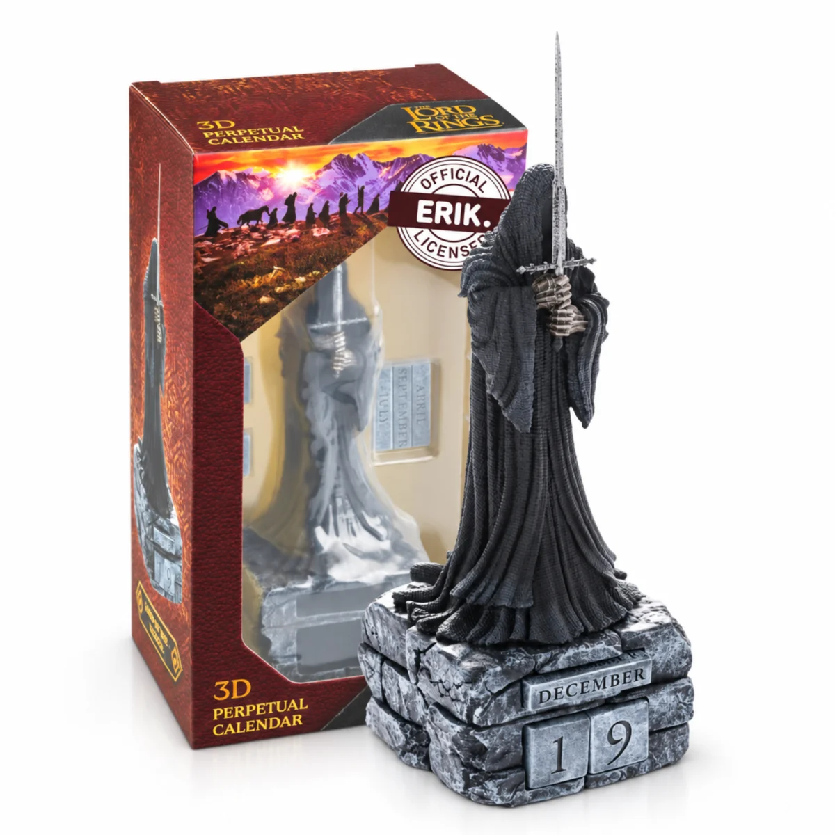 Kalendarz wieczny 3D Władca Pierścieni Nazgul 23cm żywica ręcznie malowany #zdjecie12