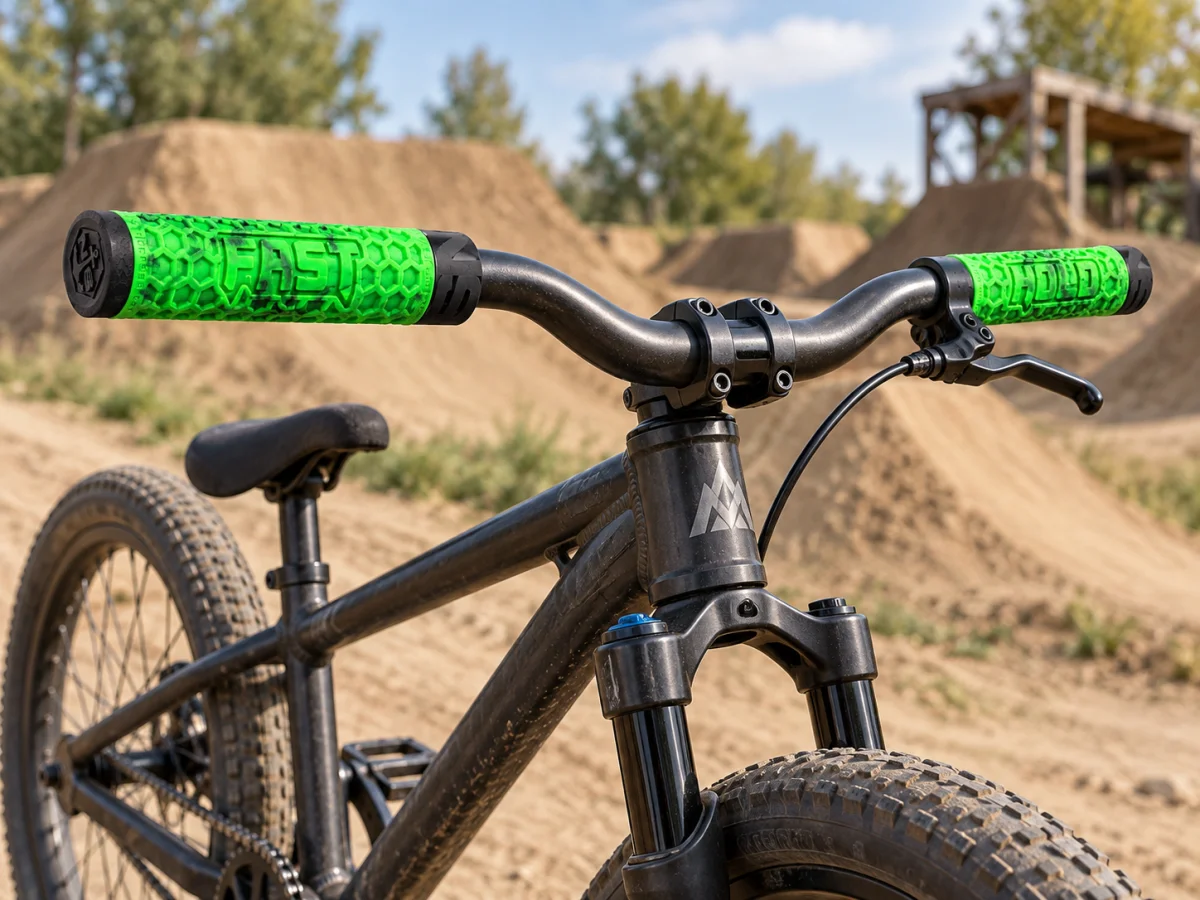 Gripy Rowerowe NS Bikes Hold Fast NSP-3915 Skręcane Klamra Zielono Czarne #zdjecie3