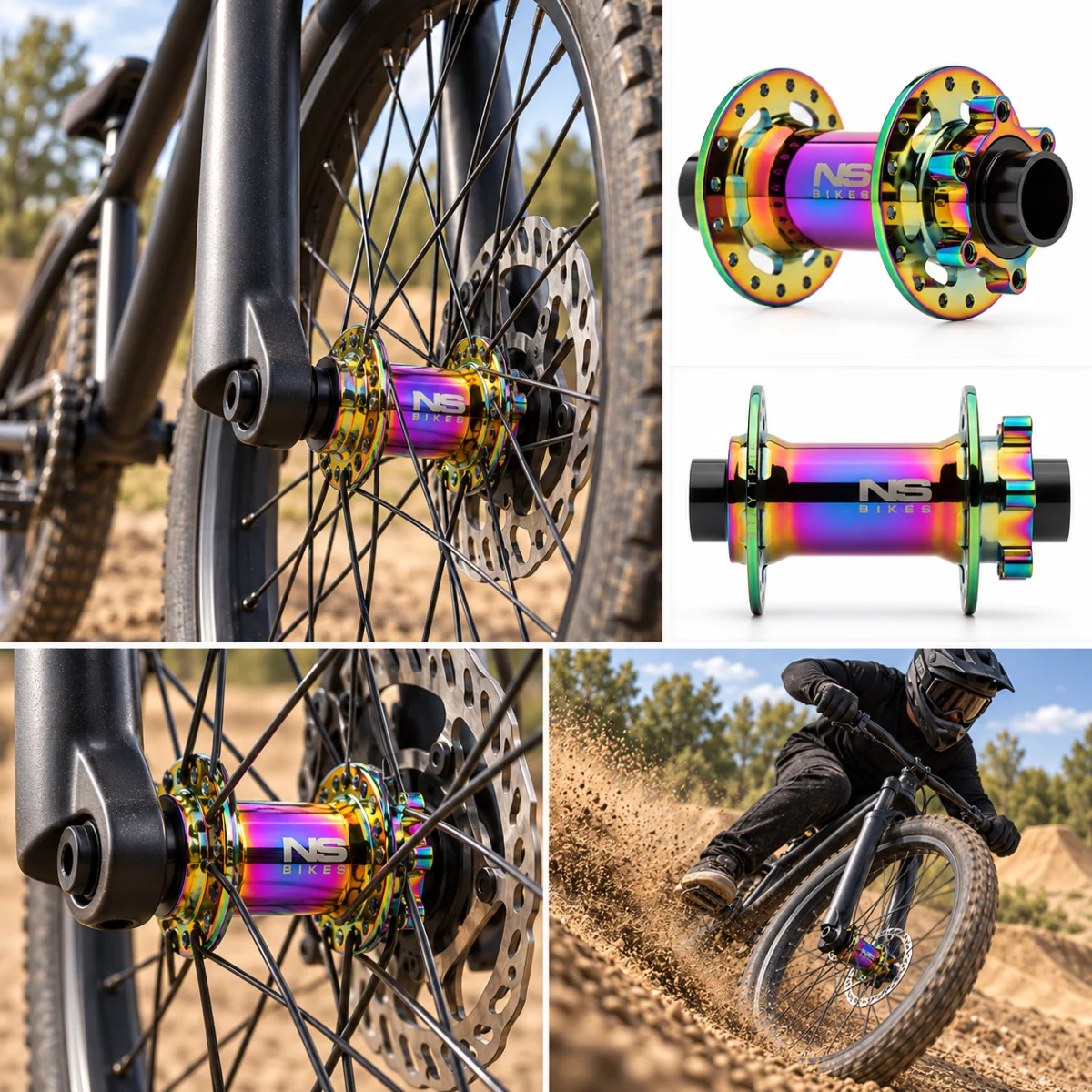 NS Bikes Piasta Przód NSP-3811 Rotary 20 Boost 110x20mm 32H Disc Oilslick #zdjecie6