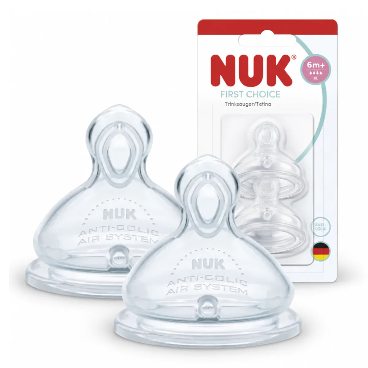 Smoczki NUK First Choice+ silikonowe XL 6-18m 2szt do kaszki antykolkowe #zdjecie3