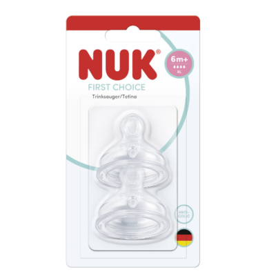 Smoczki NUK First Choice+ silikonowe XL 6-18m 2szt do kaszki antykolkowe #zdjecie2