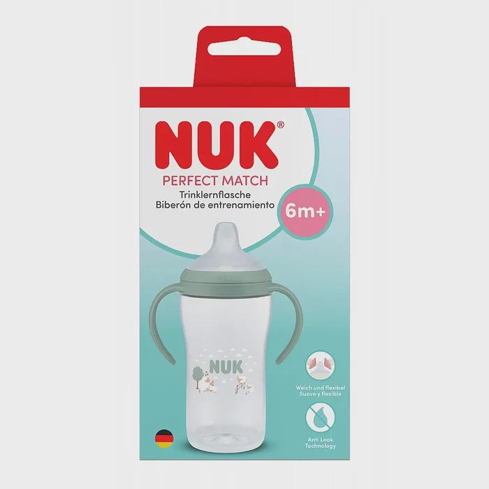 Butelka do nauki picia NUK Perfect Match 260ml 6m+ uchwyty niekapek owce #zdjecie4