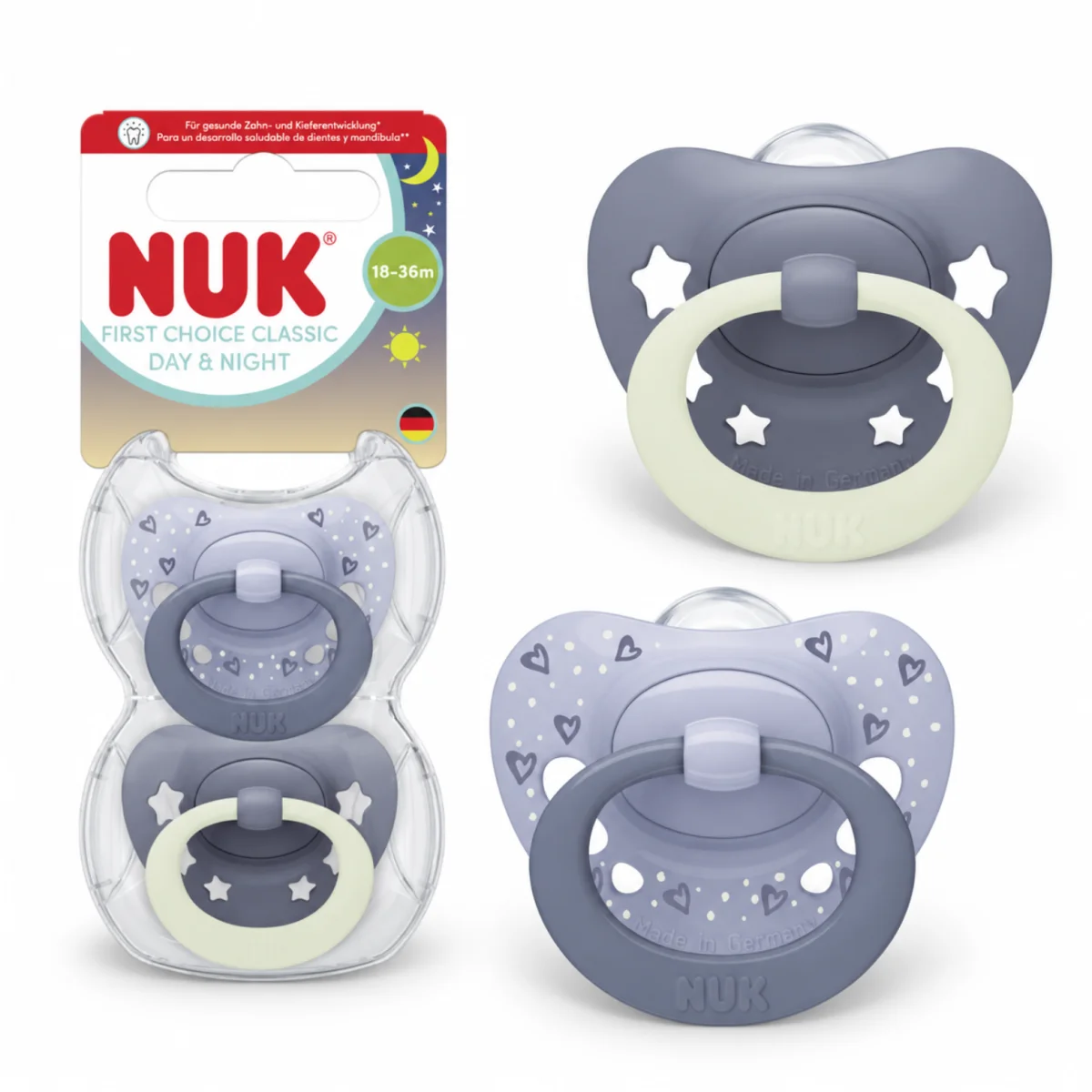 Smoczek NUK First Choice Classic Day & Night silikon 18-36m 2szt pudełko #zdjecie2