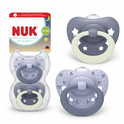 Smoczek NUK First Choice Classic Day & Night silikon 18-36m 2szt pudełko #zdjecie2