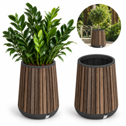 Donica Stożkowa Keter Deco Conic Mrozoodporna Rosewood Brąz Drewno UV