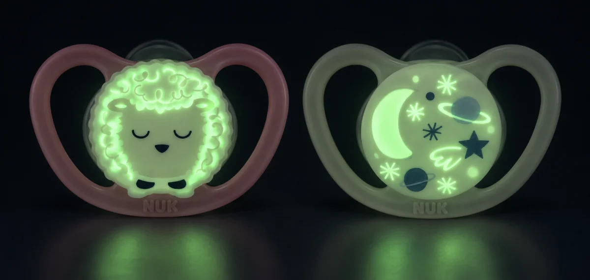 Smoczki NUK Space Night 6-18m 2szt świecące silikon duże otwory kot #zdjecie7
