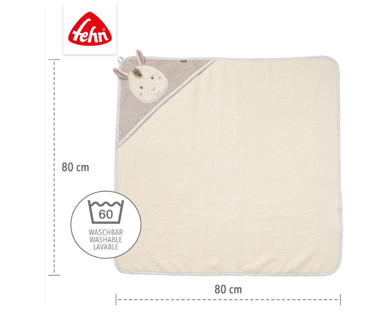 Ręcznik z kapturem Fehn Lama Peru 80x80 bawełna frotte niemowlę 0m+ #zdjecie3