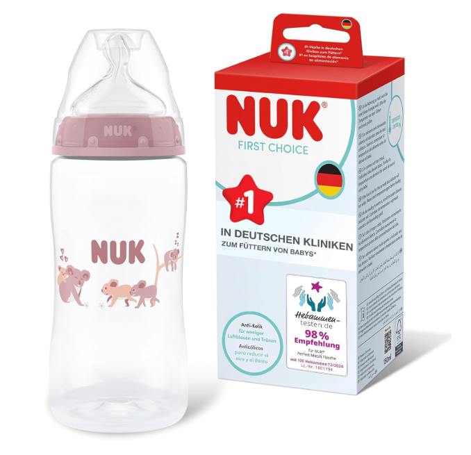 Butelka antykolkowa NUK First Choice 300ml 3m+ smoczek M koala różowa #zdjecie1
