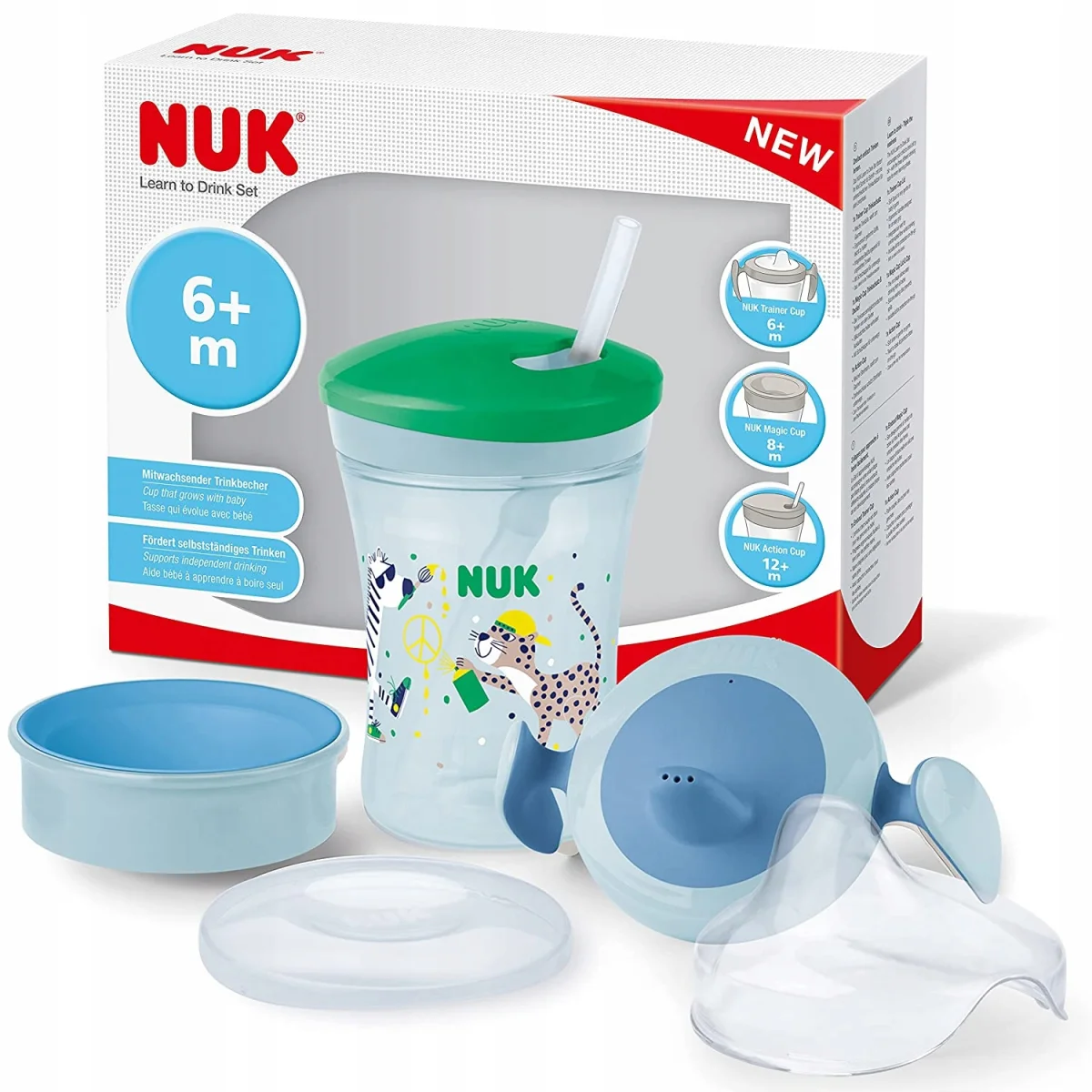 Zestaw do nauki picia NUK 3w1  230 ml kubek niekapek Trainer Cup 6m+ #zdjecie1