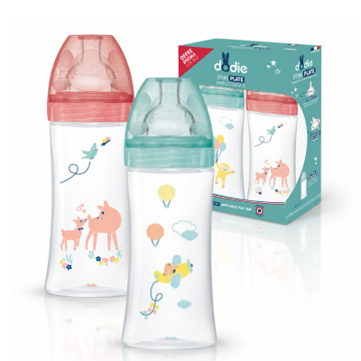 Butelki antykolkowe Dodie Sensation+ 330ml 2szt 6m+ przepływ 3 kolorowe #zdjecie3