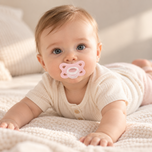 Smoczki MAM Comfort 0-3m 2szt 100% silikon lekkie miękkie róż beż #zdjecie1