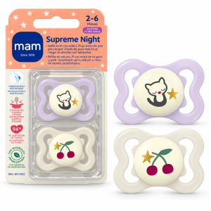 Smoczek uspokajający MAM Supreme Night 2-6m świecący w nocy silikon 2 szt. #zdjecie2