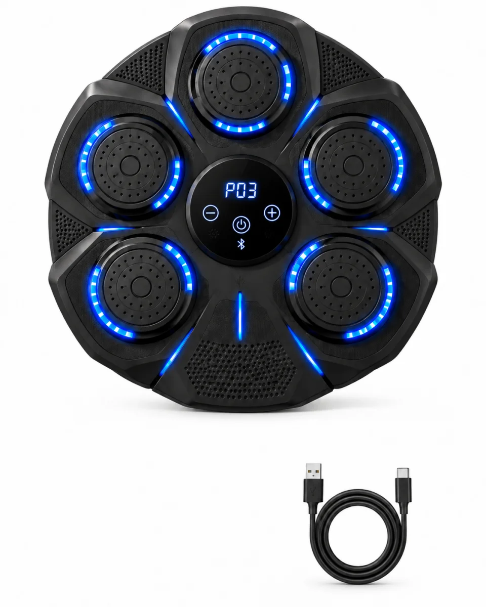 Tarcza Bokserska Naścienna Muzyczna Maszyna Boks Bluetooth LED 9 Prędkości #zdjecie3