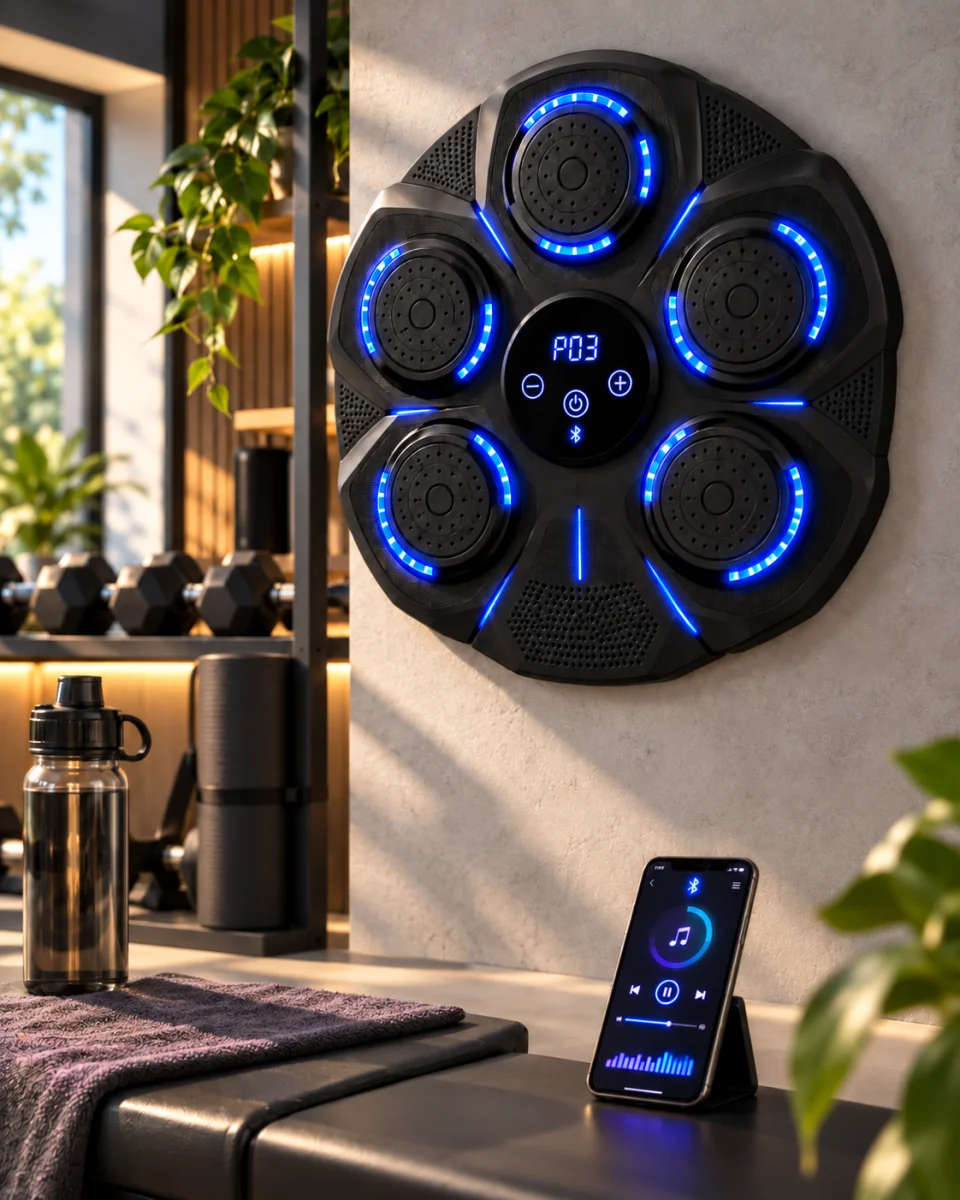 Tarcza Bokserska Naścienna Muzyczna Maszyna Boks Bluetooth LED 9 Prędkości #zdjecie6