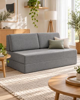 Sofa Rozkładana Materac Składany 140x200 Piankowy dla Gości Kanapa Fotel #zdjecie2