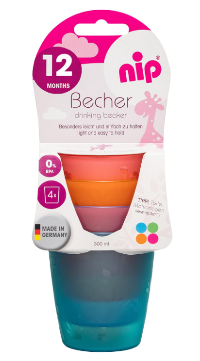 Kubek dla dziecka nietłukący NIP 4 szt. 250 ml  bez BPA Germany 12m+ #zdjecie3