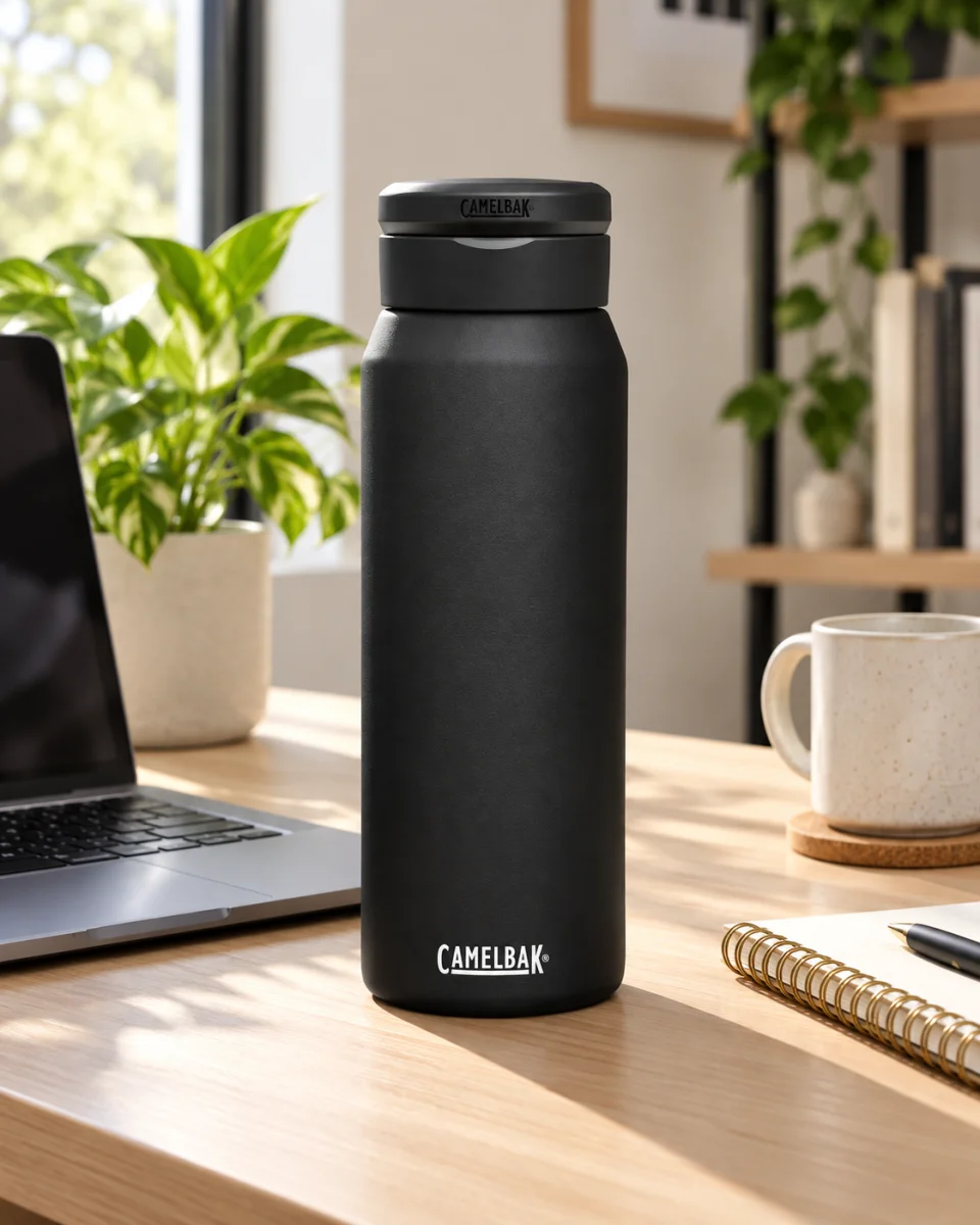 Butelka Termiczna CamelBak Fit Cap 1L Termos Stalowy 1000ml Czarny #zdjecie8