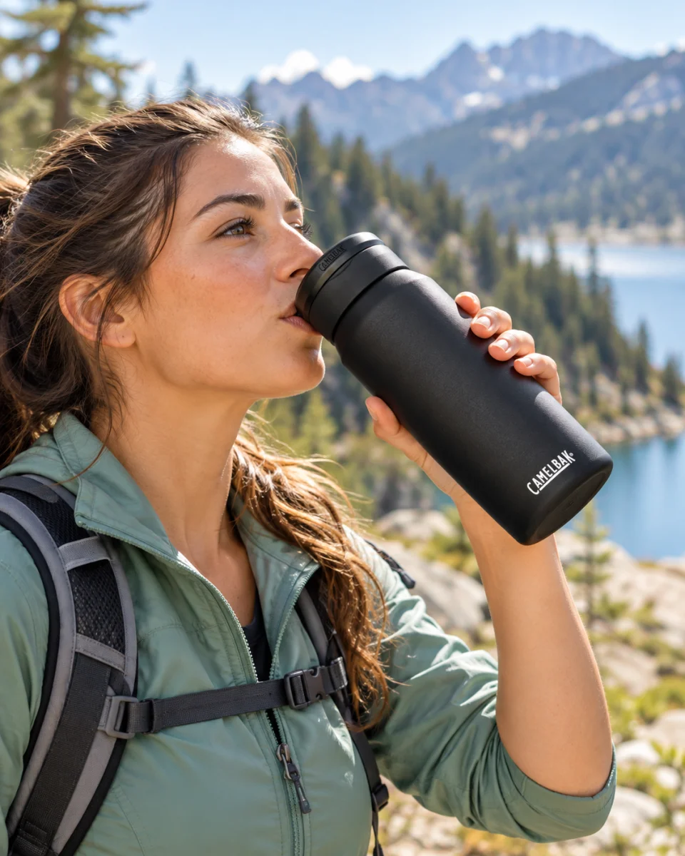 Butelka Termiczna CamelBak Fit Cap 1L Termos Stalowy 1000ml Czarny #zdjecie7