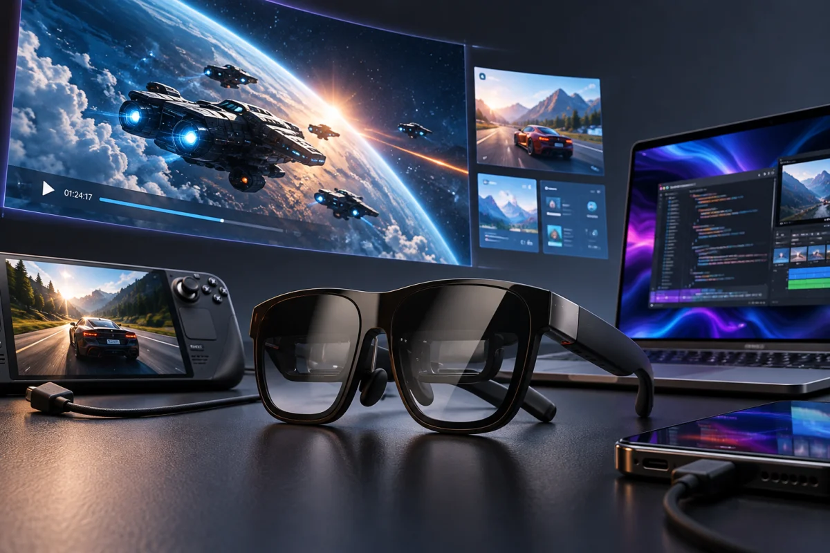 Okulary AR XREAL One Pro Czarny Rozmiar L Micro-OLED 120Hz USB-C Ekran Kinowy #zdjecie9