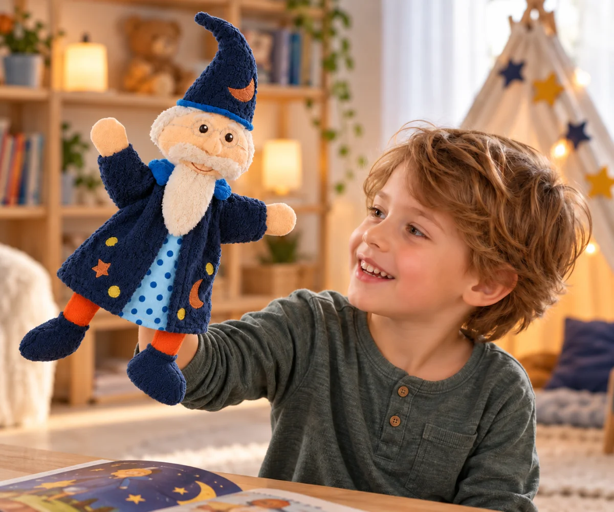 Pacynka na Dłoń Czarodziej Sterntaler 32 cm Pluszowa Zabawa w Teatr 0+ #zdjecie9