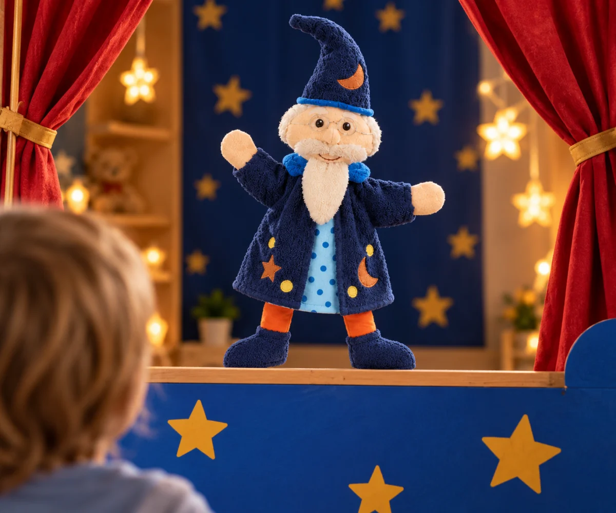 Pacynka na Dłoń Czarodziej Sterntaler 32 cm Pluszowa Zabawa w Teatr 0+ #zdjecie8