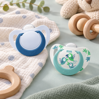 NUK Star Smoczki Uspokajające 6-18m Silikonowe Blue Birds 2-pak z Pudełkiem #zdjecie5