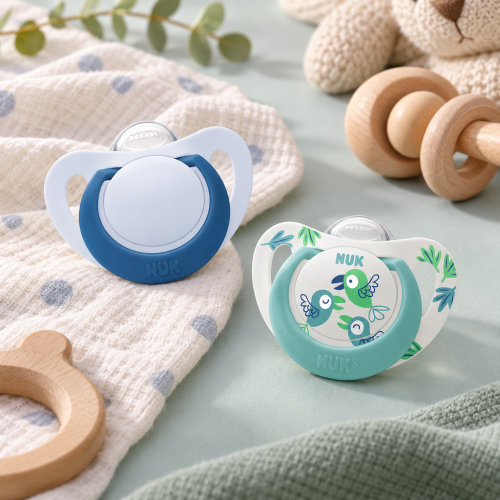 NUK Star Smoczki Uspokajające 6-18m Silikonowe Blue Birds 2-pak z Pudełkiem #zdjecie5