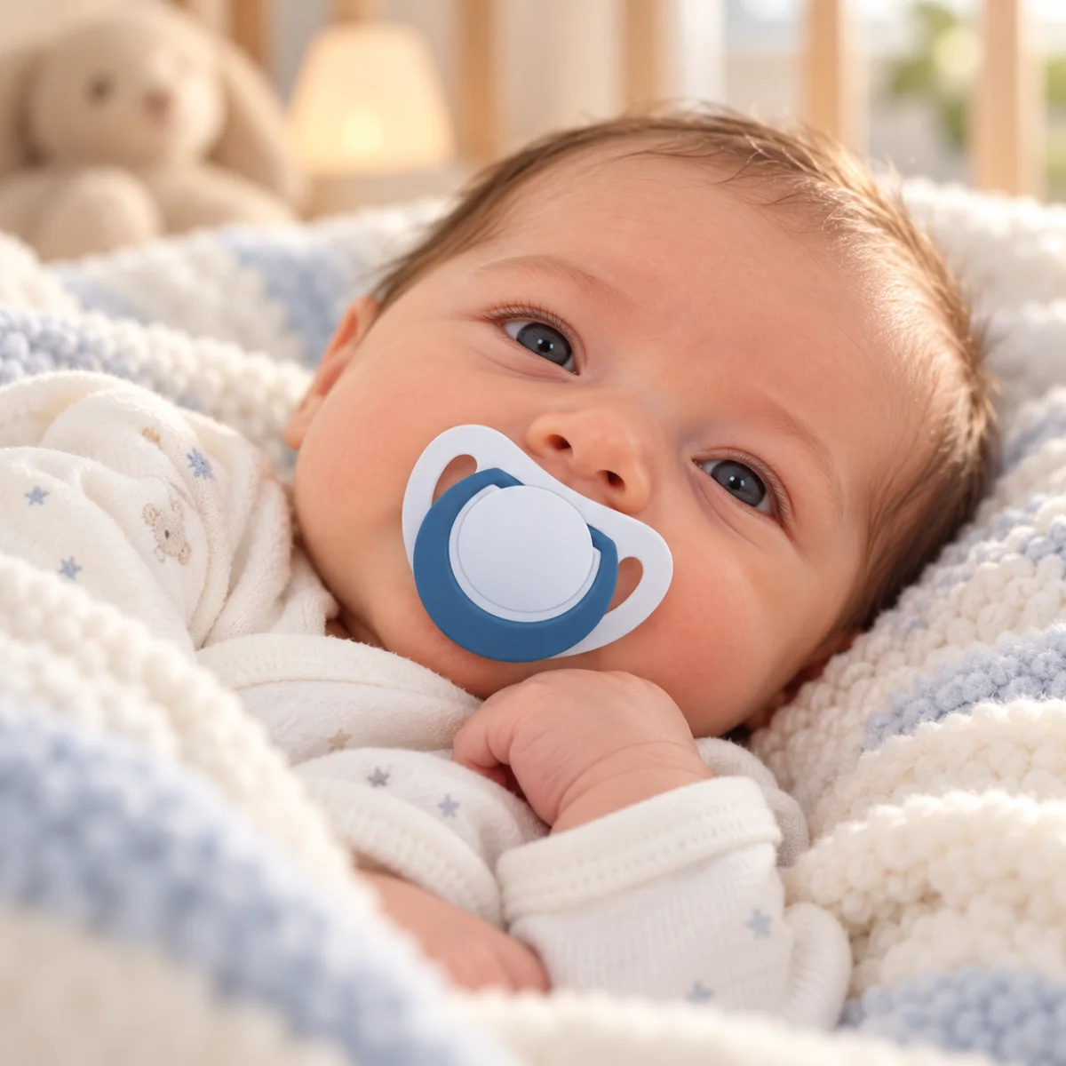 NUK Star Smoczki Uspokajające 6-18m Silikonowe Blue Birds 2-pak z Pudełkiem #zdjecie4