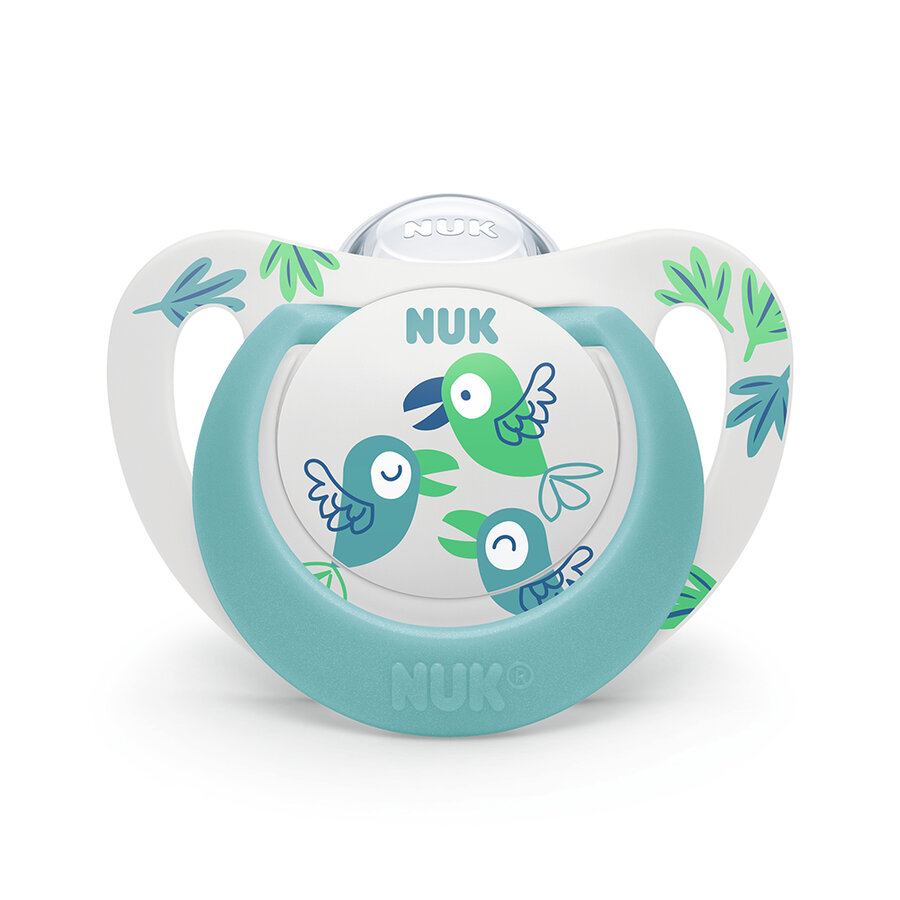 NUK Star Smoczki Uspokajające 6-18m Silikonowe Blue Birds 2-pak z Pudełkiem #zdjecie2