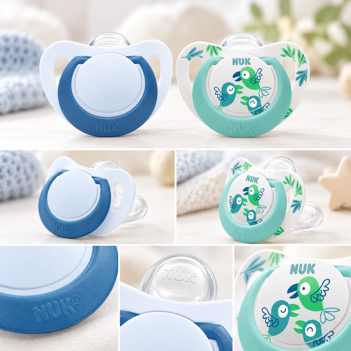 NUK Star Smoczki Uspokajające 6-18m Silikonowe Blue Birds 2-pak z Pudełkiem #zdjecie8
