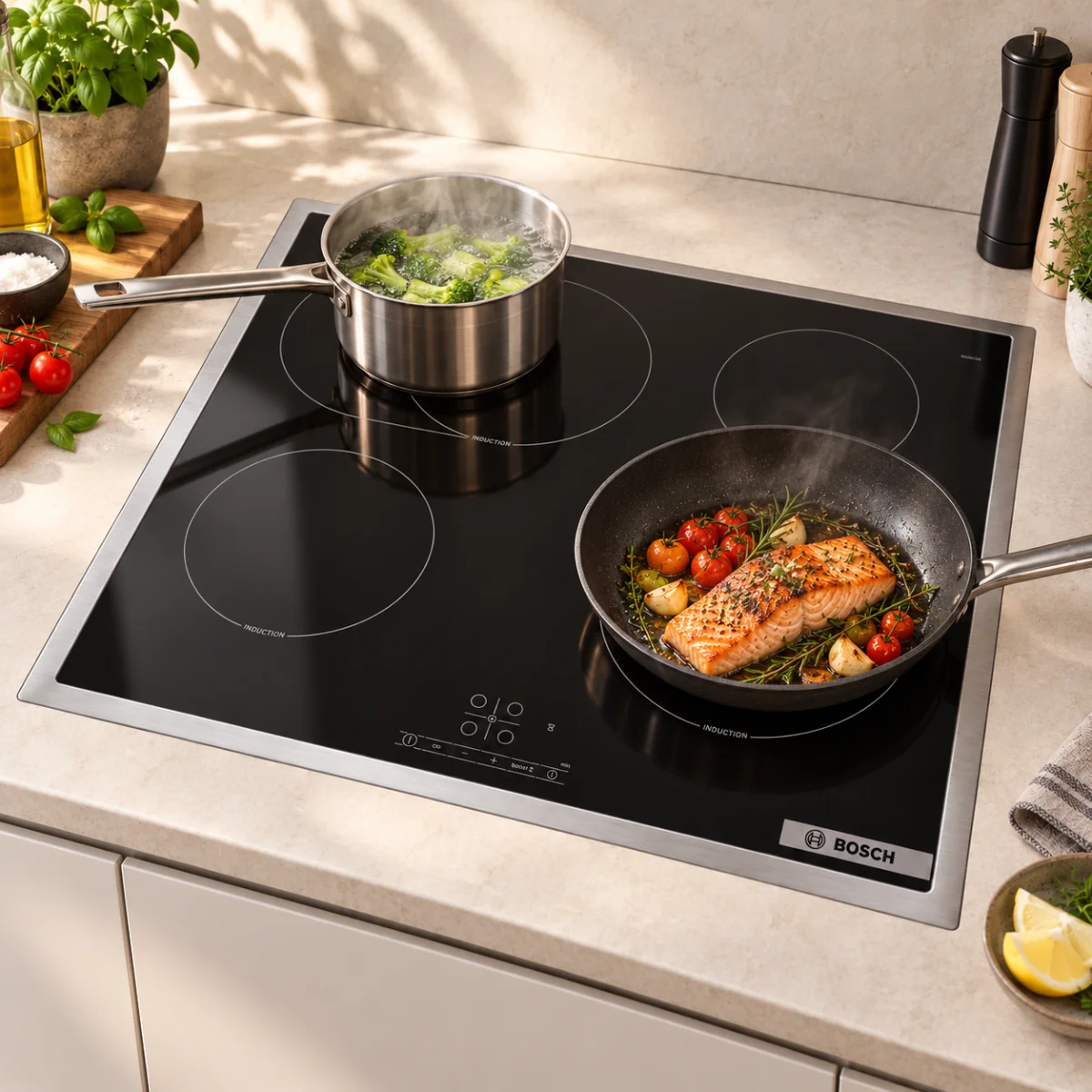Płyta Indukcyjna 60 cm Bosch Serie 4 PIF64RBB5E 4 Pola Czarna Szkło Timer #zdjecie8