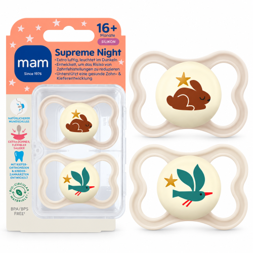 Smoczki Uspokajające Nocne MAM Supreme Night 16m+ Świecące Silikonowe 2szt #zdjecie5