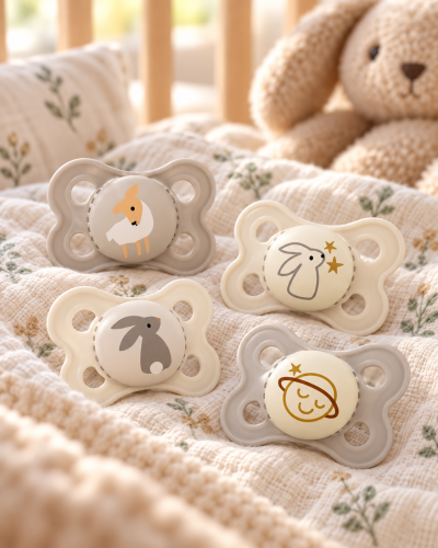 Smoczek MAM Original Day Night 0-6 m świecący silikon 4 szt. owca zając box #zdjecie4