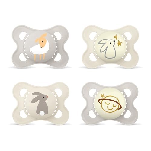 Smoczek MAM Original Day Night 0-6 m świecący silikon 4 szt. owca zając box #zdjecie1