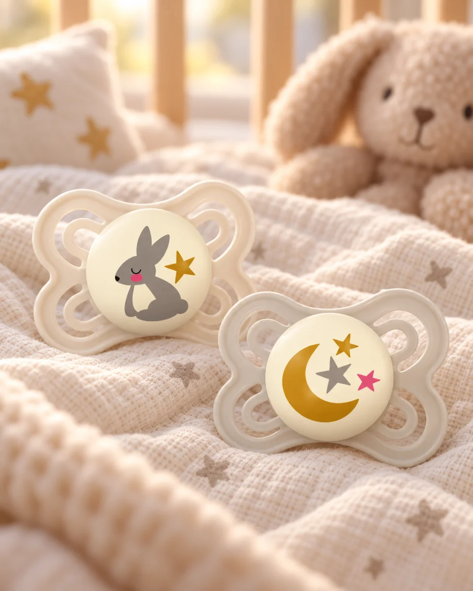 Smoczek MAM Perfect Night 0-6 m świecący silikon 2 szt. zając księżyc box #zdjecie3