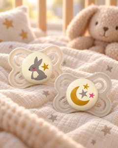 Smoczek MAM Perfect Night 0-6 m świecący silikon 2 szt. zając księżyc box #zdjecie3