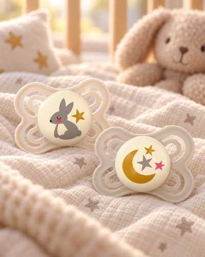 Smoczek MAM Perfect Night 0-6 m świecący silikon 2 szt. zając księżyc box #zdjecie3