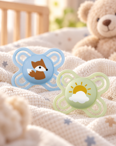Smoczek MAM Perfect Start 0-2 m silikon 2 szt. błękitny lisek słońce box #zdjecie2