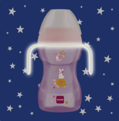 Kubek niekapek MAM Trainer+ Night 220 ml 4m+ z ustnikiem świecące uchwyty #zdjecie5