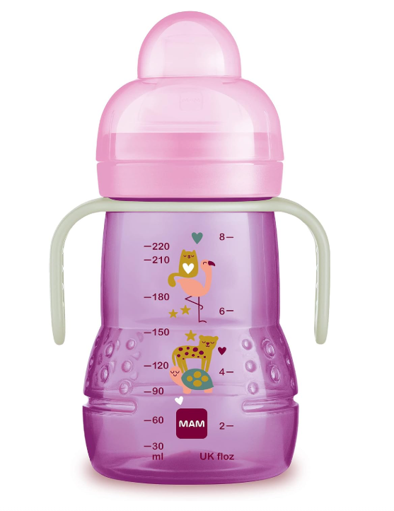 Kubek niekapek MAM Trainer+ Night 220 ml 4m+ z ustnikiem świecące uchwyty #zdjecie2