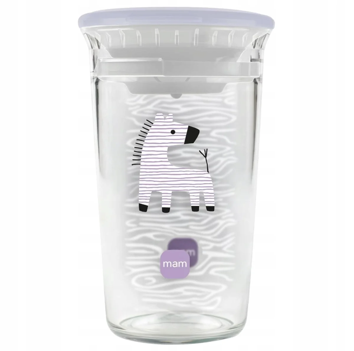 Kubek niekapek 360 MAM Easy to Drink Cup 290 ml 8m+ do nauki picia zebra #zdjecie1