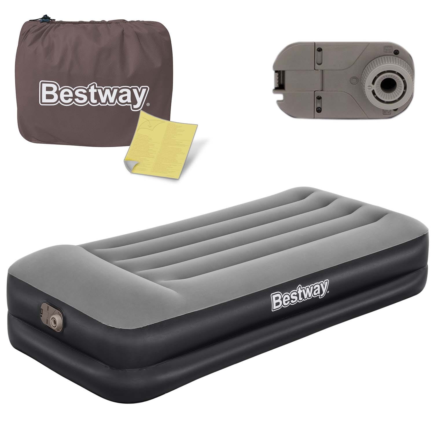 Materac dmuchany BESTWAY 67401 welurowy z pompką - zdjęcie 2