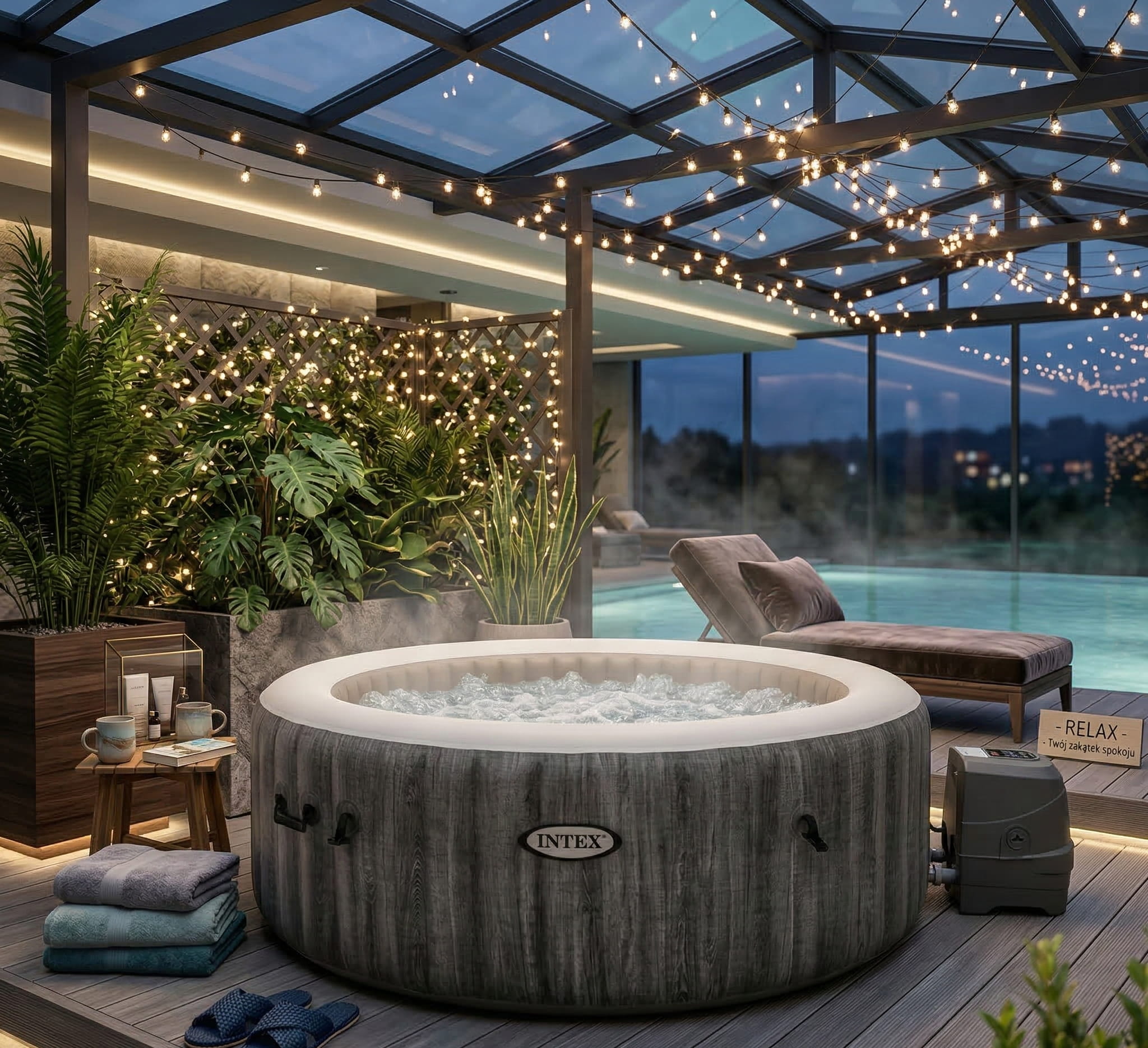 jacuzzi spa ogrodowe INTEX 6 osobowe LED