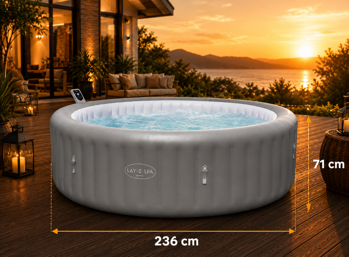 Dmuchane SPA Bestway Lay-Z-Spa Hawaii okrągłe 6-8 os 190 dysz Smart Wi-Fi - zdjęcie 10