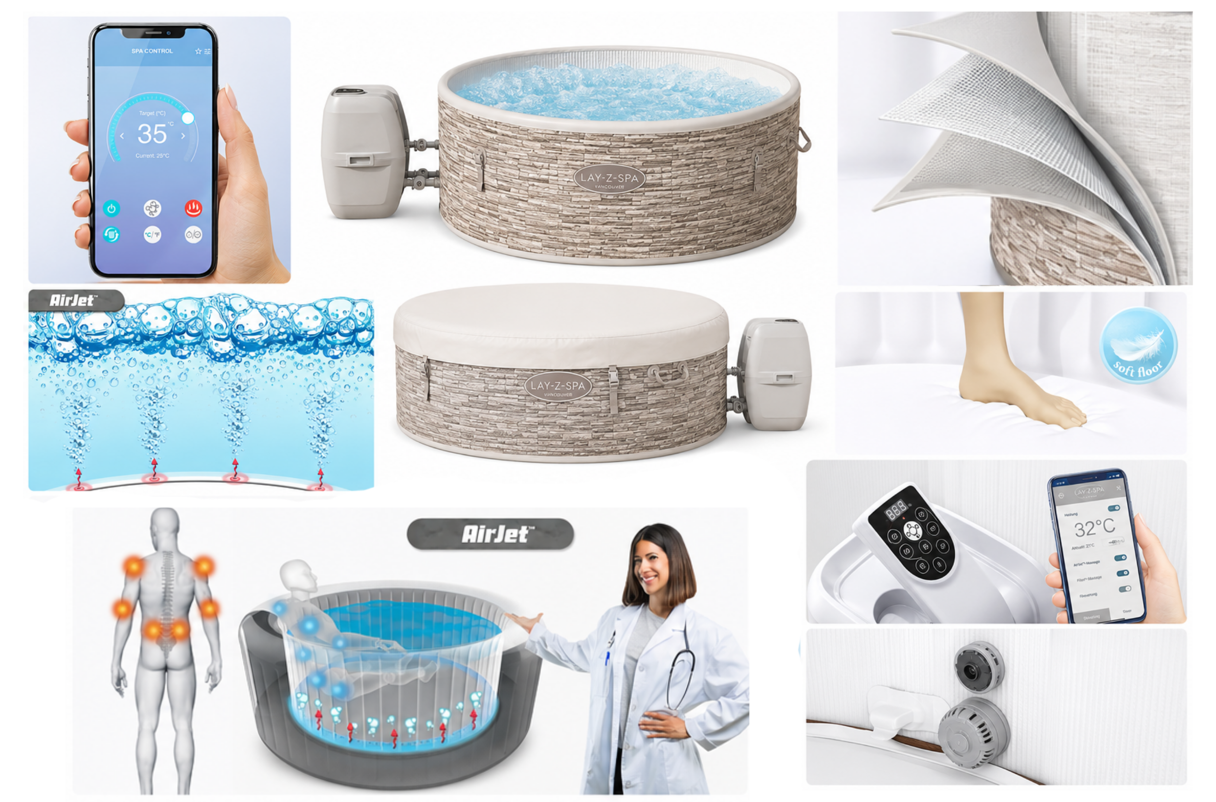 Jacuzzi Bestway SPA 60027 Lay-Z Vancouver 5 osobowe 155cm WI-FI - zdjęcie 3