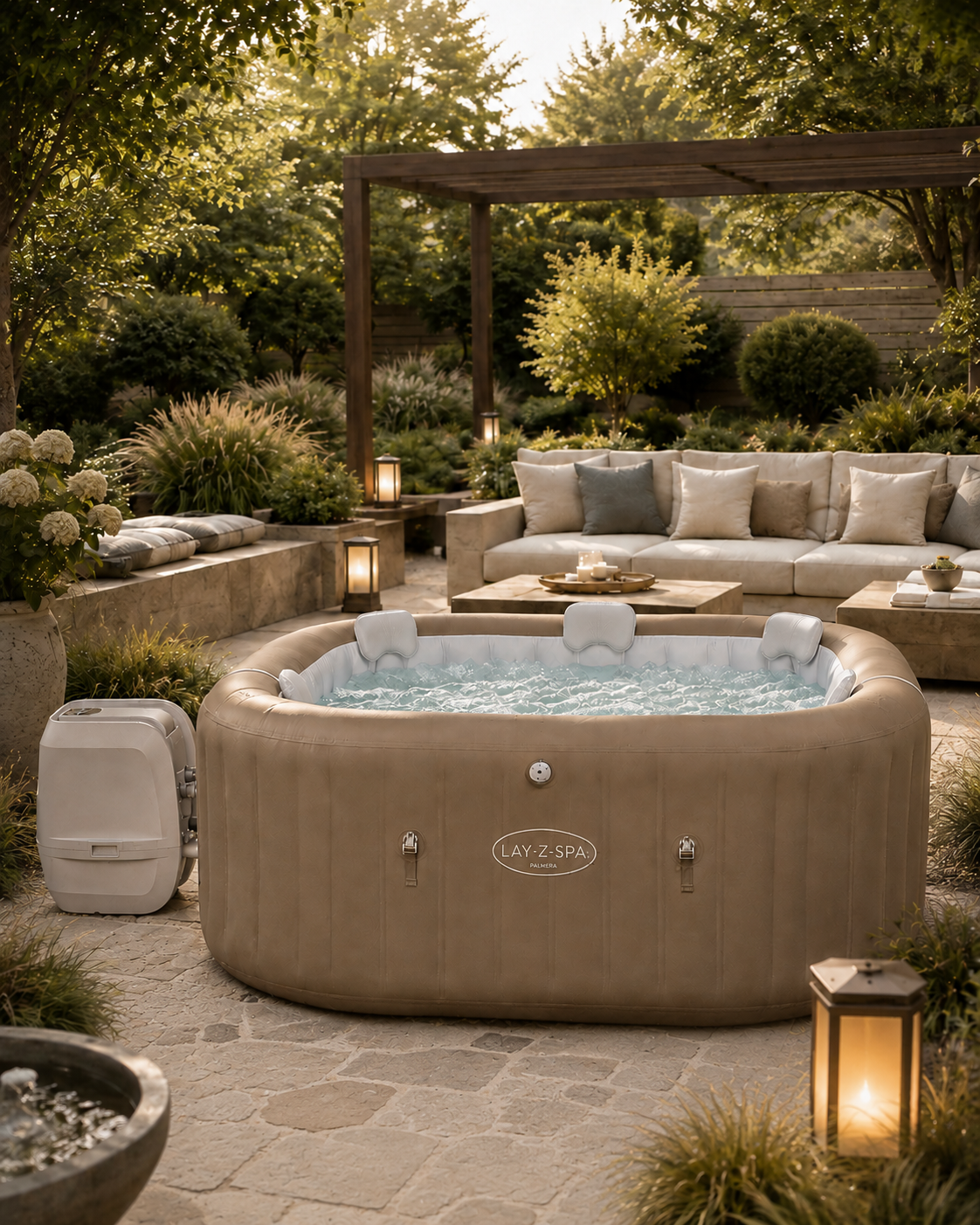 SPA ogrodowe Bestway 6005E Lay-Z Palma HydroJet Pro 7 os. Wi-Fi LED Premium -