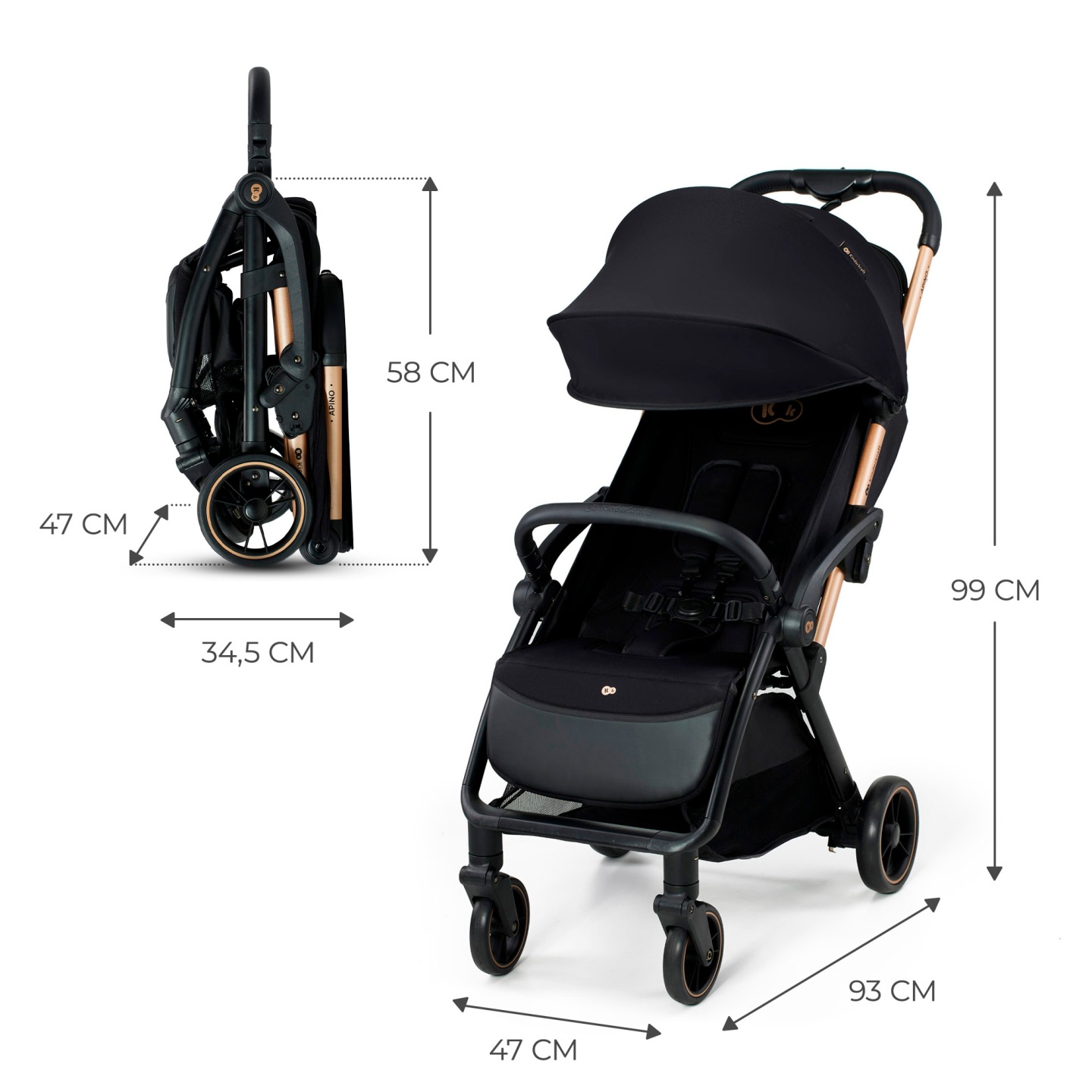 Wózek Spacerowy Kinderkraft Apino Lekka Spacerówka 24kg