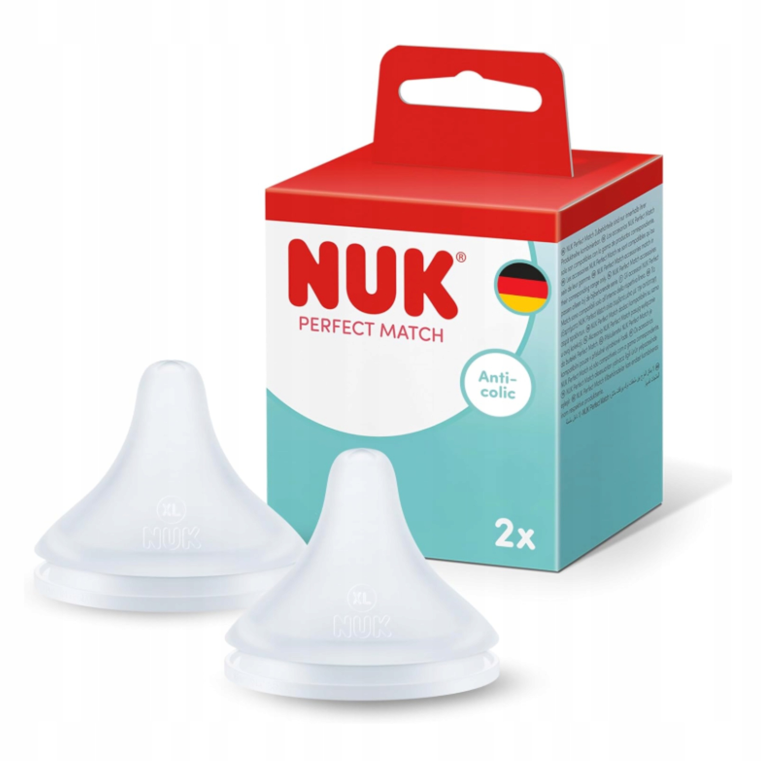 Smoczki do Butelek NUK Perfect Match 6m+ Przepływ XL Silikonowe Zestaw 2szt
