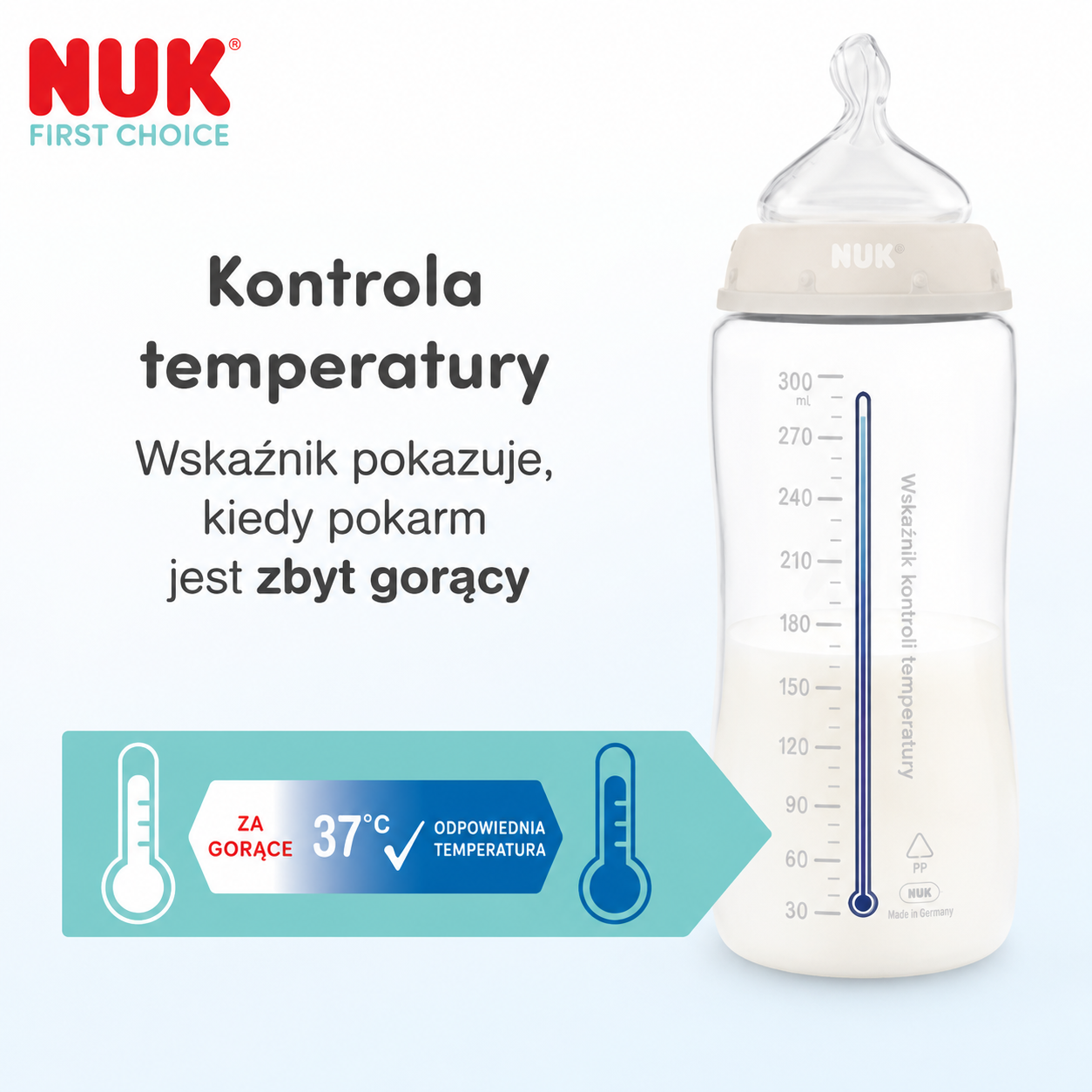 Butelki NUK First Choice 300ml Zestaw 3 szt Butelki Antykolkowe